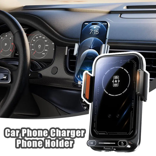 Chargeur de voiture sans fil 15W, support magnétique rotatif électrique 66W pour téléphone de voiture avec clip de ventilation + câble de données + support de charge magnétique 66W