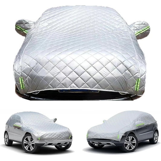 Juste de voiture universelle en coton contre la grêle, couverture complète extérieure, protection contre la pluie, le soleil, les UV, adaptée à diverses conditions météorologiques défavorables