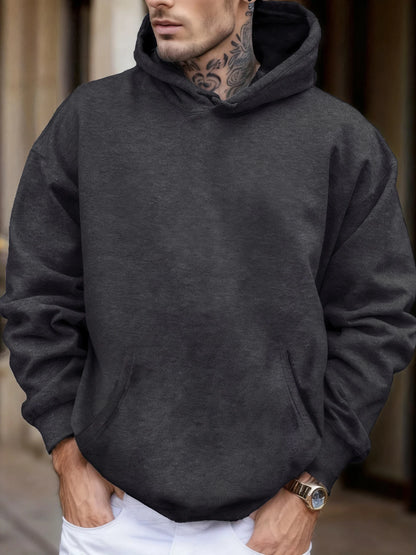 Sweat-shirt à capuche pour homme, doux et solide, confortable, avec poches en polaire, basique, chaud, Streetwear, décontracté, ample, unisexe, automne
