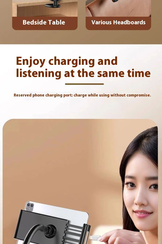 Support de téléphone universel réglable pour lit, support de tablette, montage sur lit, enregistrement vidéo, Streaming en direct, mains libres, regarder des films