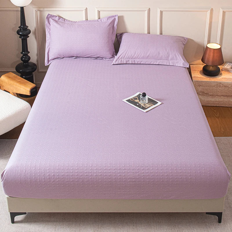 Housse de matelas unie douce pour la maison, drap-housse avec bande élastique pour lit simple, double, king, queen 90/120/150/180/200CM