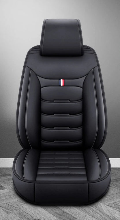 Housse de siège de voiture universelle fendue, entièrement entourée, respirante, confortable, de luxe, en cuir, coussin de siège de voiture, housse de siège complète