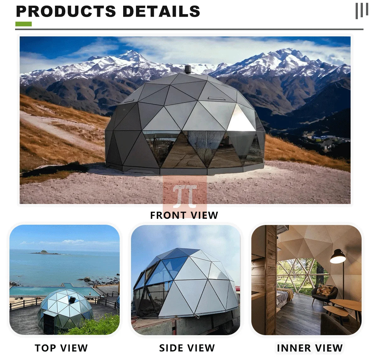 Tente dôme en verre de luxe de Style moderne pour 2-3 personnes, cadre en aluminium, tente extérieure en verre trempé pour fête, hôtel Igloo