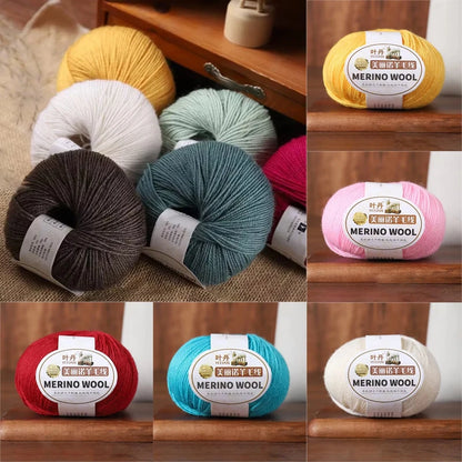 Rouleau de fil de laine mérinos doux pour bébé, 50g/rouleau, 100M, anti-boulochage, bricolage, tricot à la main, écharpe au Crochet, vêtements, chapeaux