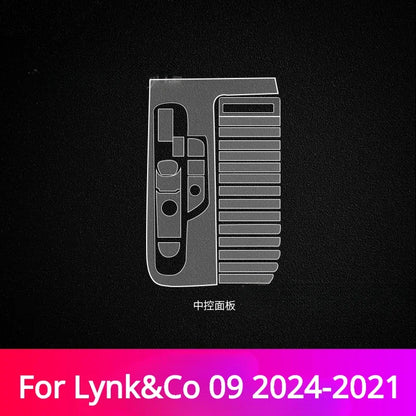 Autocollant de protection pour panneau d'engrenage en TPU transparent, accessoires d'intérieur de voiture pour Lynk & Co 09 2024 2023 2022
