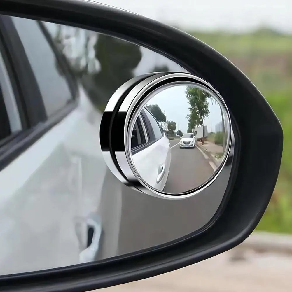 Rétroviseur d'angle mort de voiture grand angle résistant à 360 avec cadre, petit rétroviseur rond, barrage de voiture, rétroviseur auxiliaire convexe