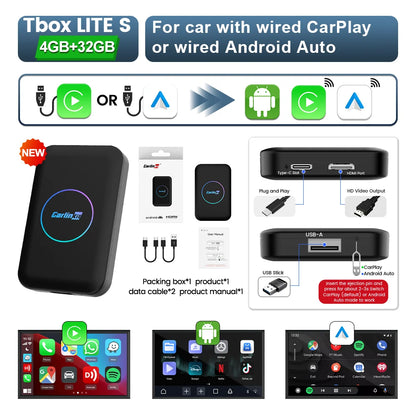 CarlinKit Android TV Box CarPlay Ai Box يدعم نتفليكس IPTV متجر جوجل بلاي لاسلكي CarPlay و Android Auto Box اتصال تلقائي