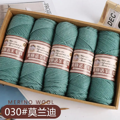 Fil de laine mérinos épais au Crochet à la main, 500 g/ensemble, pour chapeaux, manteaux, pulls, fil de laine mérinos doux pour la peau, gonflé, doux et chaud