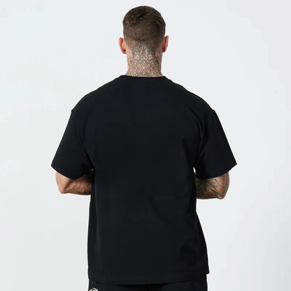 T-shirt à Manches Courtes en Coton pour Homme, Vêtement de Fitness, Gym, Musculation, dehors, Été