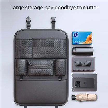 Organisateur de dossier de siège de voiture multifonctionnel, sac de rangement de siège arrière multi-poches de grande capacité, tapis Anti-coup résistant à l'usure