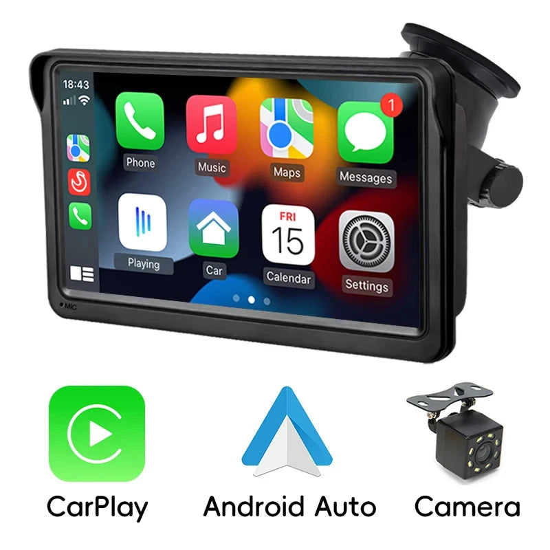 Lecteur DVD de voiture à écran tactile de 7 pouces, système de navigation de voiture, autoradio MP5, stéréo, écran IPS, Bluetooth, lien miroir, type-c universel