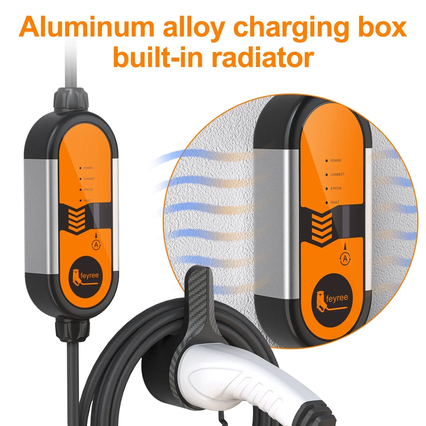 Fey123 Vope2-Chargeur de voiture électrique portable, câble de charge EVSE avec prise Schuko, courant réglable, 16A, 3,5 KW, 5m