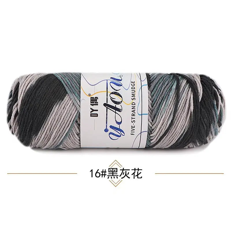 Fil à tricoter à la main en coton au lait coloré, 100g, section teinte au Crochet, ligne de fil, couverture, châle, chapeau, chaussettes, 200 mètres, 1 pièce