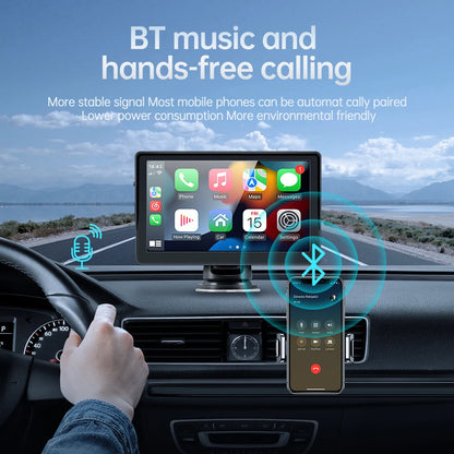 Autoradio Portable CarPlay Android Auto, lecteur vidéo multimédia de 7 pouces, écran tactile avec USB AUX pour caméra de recul