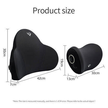 Car Electric Massage Headrest Lumbar Support Vibration Waist Lumbar Neck Pillow Backrest Cushion Car Seat Interior Accessories