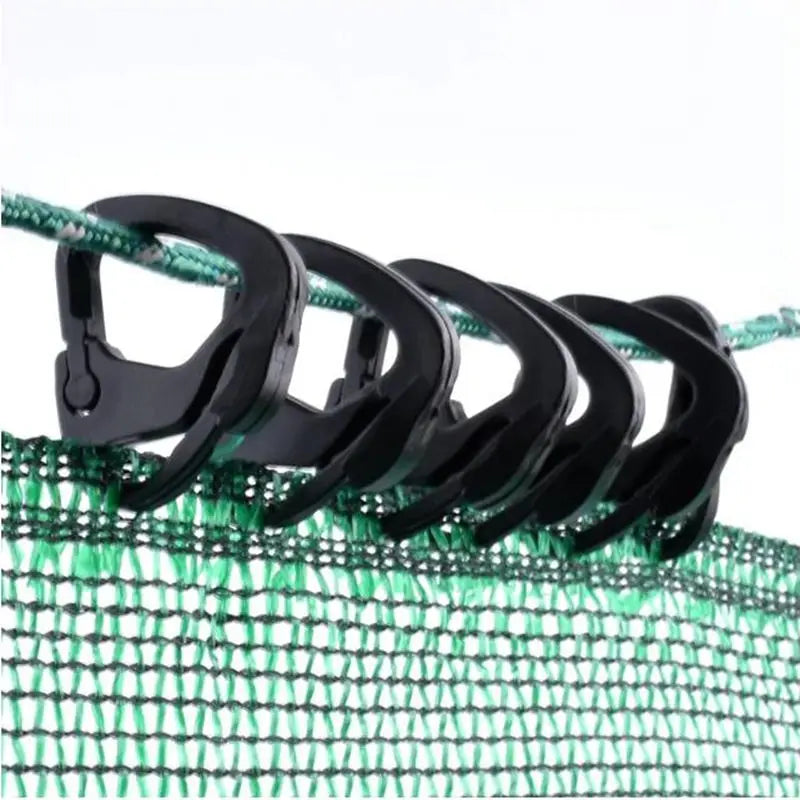 20/50/100 pièces Crochets noirs pour filet pare-soleil, Outil d'installation Agraffe pour filet pare-soleil de jardin, Support de suspension pour clôture de cour extérieure et de volière
