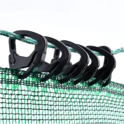 20/50/100 pièces Crochets noirs pour filet pare-soleil, Outil d'installation Agraffe pour filet pare-soleil de jardin, Support de suspension pour clôture de cour extérieure et de volière