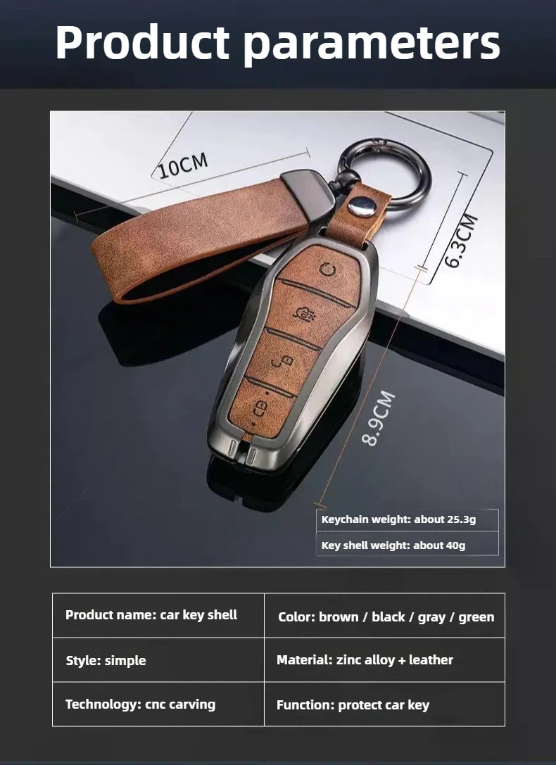 Étui pour clé pour BYD Song Plus Atto 3 Han EV Tang DM Qin joint dauphin cuir métal porte-clés à distance porte-clés accessoires de voiture