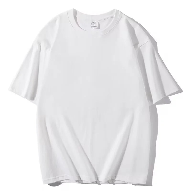 100% coton hommes femmes été T-shirt ample à manches courtes décontracté basique T-Shirt col rond couleur unie respirant unisexe hauts