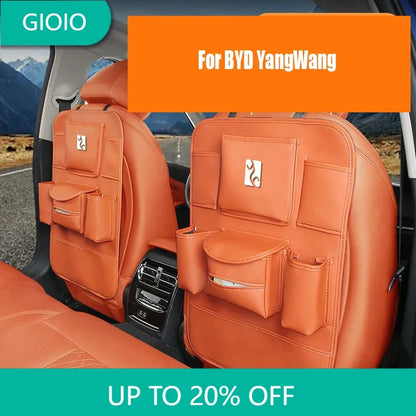 Cuir pour BYD YangWang U8 U9 2025 siège de Console centrale de voiture placer des articles sac en papier de rangement organisateur rangement sac à dos garniture