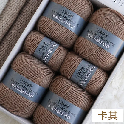 Fil de cachemire d'épaisseur moyenne, 500 g/ensemble, 4 plis, pour tricot au Crochet à la main, pull et pantalon, laine chaude, fil de laine 100%, doux pour la peau