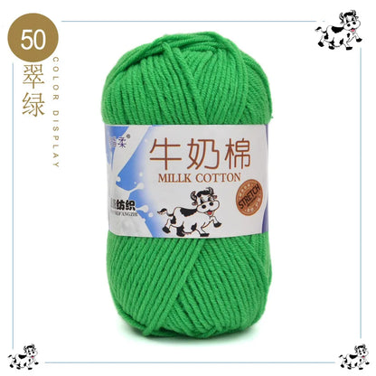 Fil à tricoter en coton au lait, 5 brins, 50g, pour bricolage de sacs de poupée, fil, écharpe, chaussettes