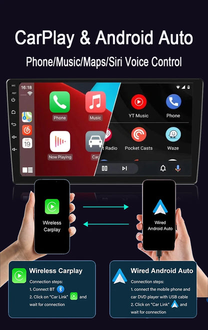 Autoradio multimédia vidéo avec navigation GPS Android16 CarPlay sans fil pour Ford New Transit 2009-2019 Focus 2005-2010