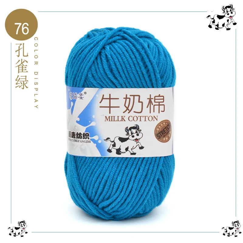 Fil à tricoter en coton au lait, 5 brins, 50g, pour bricolage de sacs de poupée, fil, écharpe, chaussettes