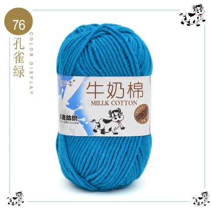 Fil à tricoter en coton au lait, 5 brins, 50g, pour bricolage de sacs de poupée, fil, écharpe, chaussettes