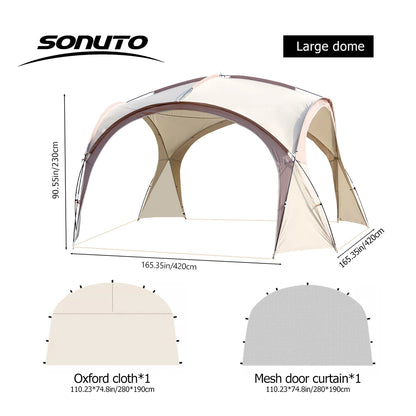 Tente dôme extra large Sonuto, gazebo de camping pop-up avec moustiquaire, protection solaire imperméable, pavillon pour fête en plein air