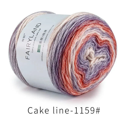 Fil à gâteau dégradé pour tricoter à la main, fil coloré au Crochet, Section moyenne et épaisse, fil arc-en-ciel en laine de coton teint, 100 g/pièce