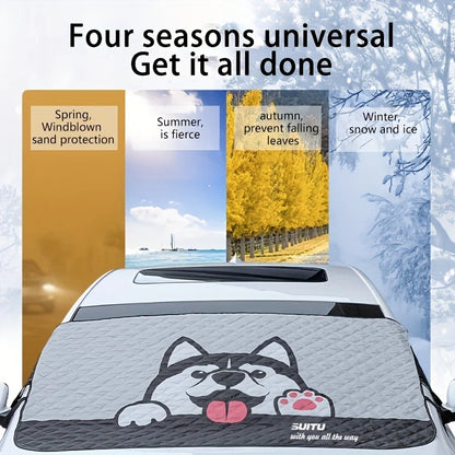 Couverture universelle de givre de neige avant de voiture de bande dessinée pare-brise Protection contre le gel Protection solaire pliable pare-soleil d'isolation thermique