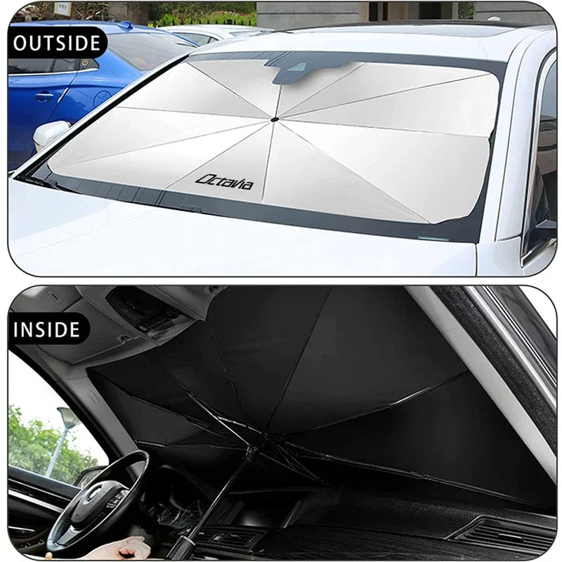 Pare-soleil de pare-brise de voiture, pare-soleil avant intérieur de voiture pour Skoda Octavia Fabia Rapid Superb Kodiaq Scala Karoq Citigo Kamiq Enyaq