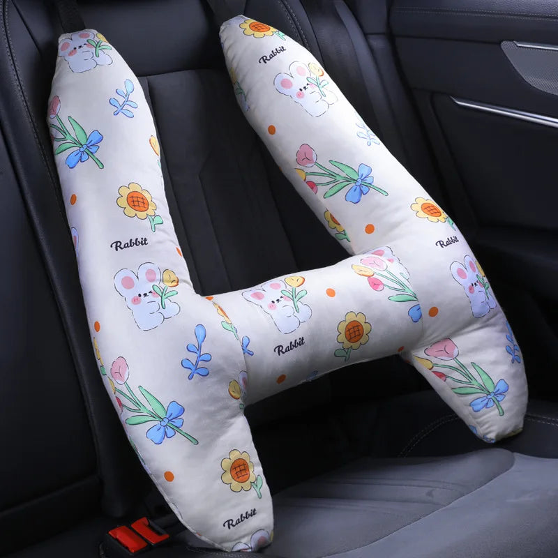 Cute Animal Pattern Kid Neck Head Support, U-Shape Children Travel Pillow Cushion for Car Seat, Safety Neck Pillow for Kids