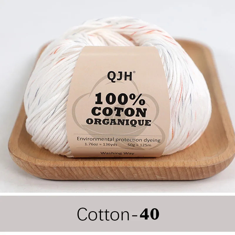 QJH 100% fil de coton, fil de poids de Sport pour bébé en coton, fil Amigurumi, fil doux d'été, fil au Crochet/à tricoter-6 pièces