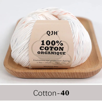 QJH 100% fil de coton, fil de poids de Sport pour bébé en coton, fil Amigurumi, fil doux d'été, fil au Crochet/à tricoter-6 pièces