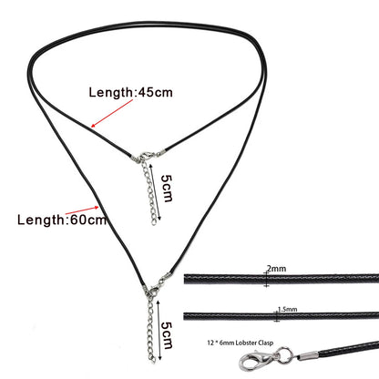10 pièces/lot Dia 1.5/2mm cordon en cuir collier avec fermoir corde tressée réglable pour la fabrication de bijoux collier à faire soi-même Bracelet fournitures