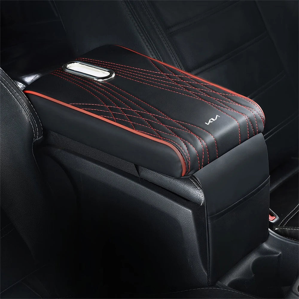 Housse de coussin de Protection pour accoudoir de voiture, 1 pièce, en cuir, pour Kia K1 K2 K3 K4 K5 K6 K7 K9 Stonic Stinger Venga Carens