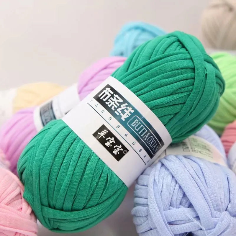 Fil épais de 100g, tissu coloré Super doux, bande de fil pour tricoter à la main, sac tissé, panier de tapis, matériel tricoté à la main, bricolage