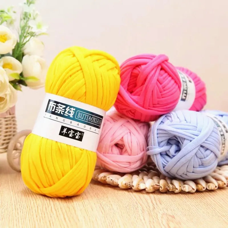 Fil épais de 100g, tissu coloré Super doux, bande de fil pour tricoter à la main, sac tissé, panier de tapis, matériel tricoté à la main, bricolage