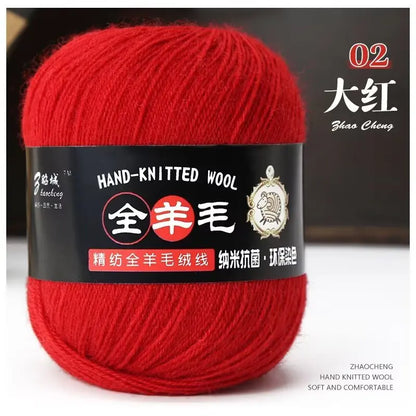 Rouleau de fil mérinos pur 100% laine, 50 g/rouleau, pour tricoter à la main, écharpe douce, pull, bricolage de poupée, matériel tissé