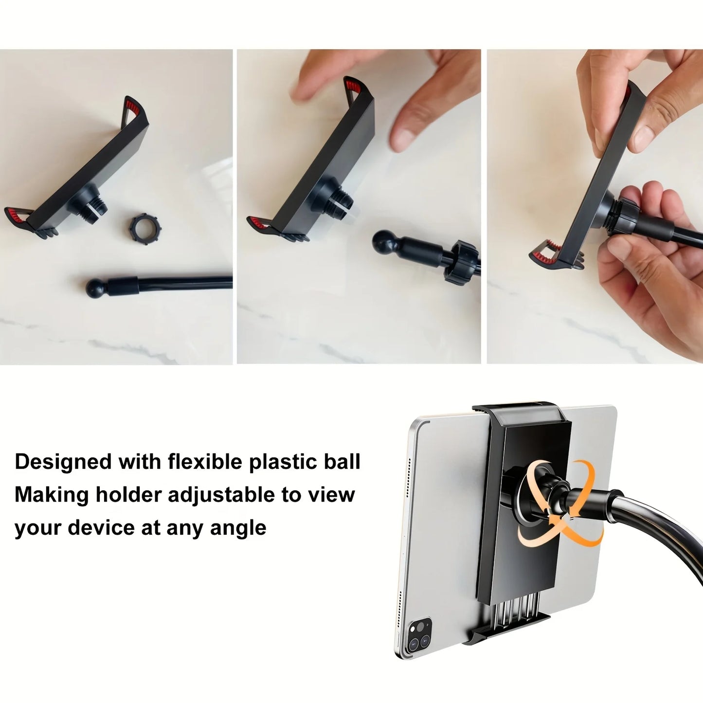 Support de téléphone pour tablette rotatif à 360 degrés, Base en spirale, adapté aux lits, têtes de lit, bureaux, support de tablette pour téléphone à bras Long