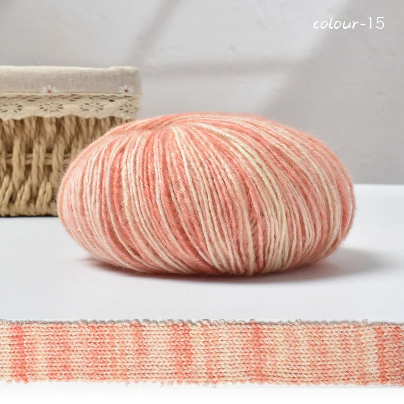Rouleau de fil à gâteau dégradé, 50g/rouleau, bricolage, laine tricotée à la main, fil Mohair, fil de coton, fil doux au Crochet, vêtements, chapeau, écharpe