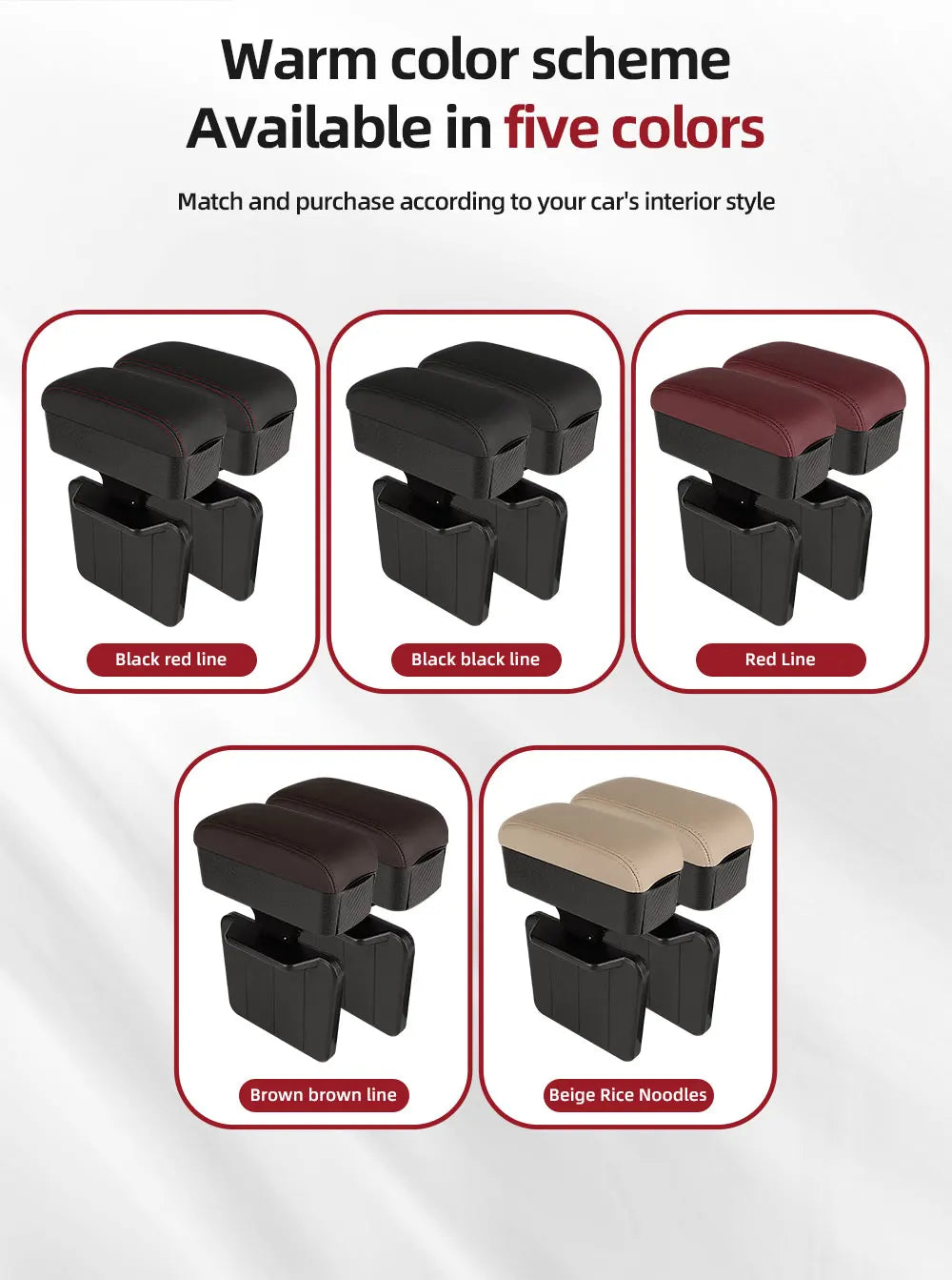Organisateur de stockage d'espace de Console centrale de voiture réglable en hauteur avec plateau relevable Support de coude accoudoir pour SUV berline