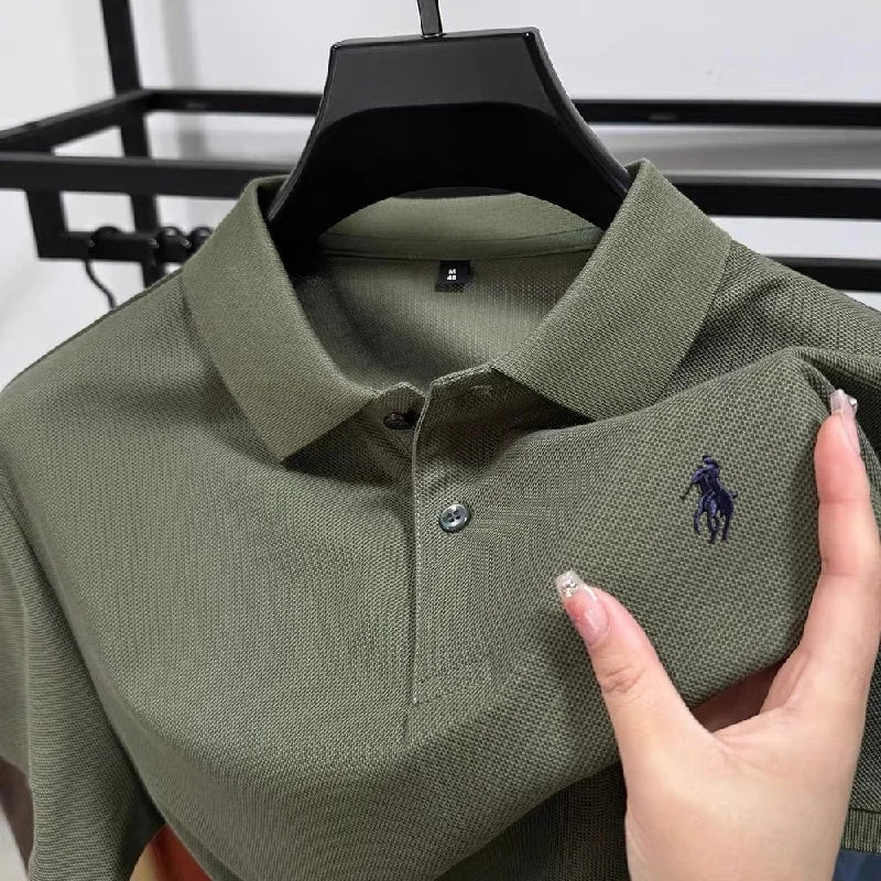 100% pur coton à la mode personnalisé hommes classique poney brodé confortable polo été nouveau décontracté à manches courtes