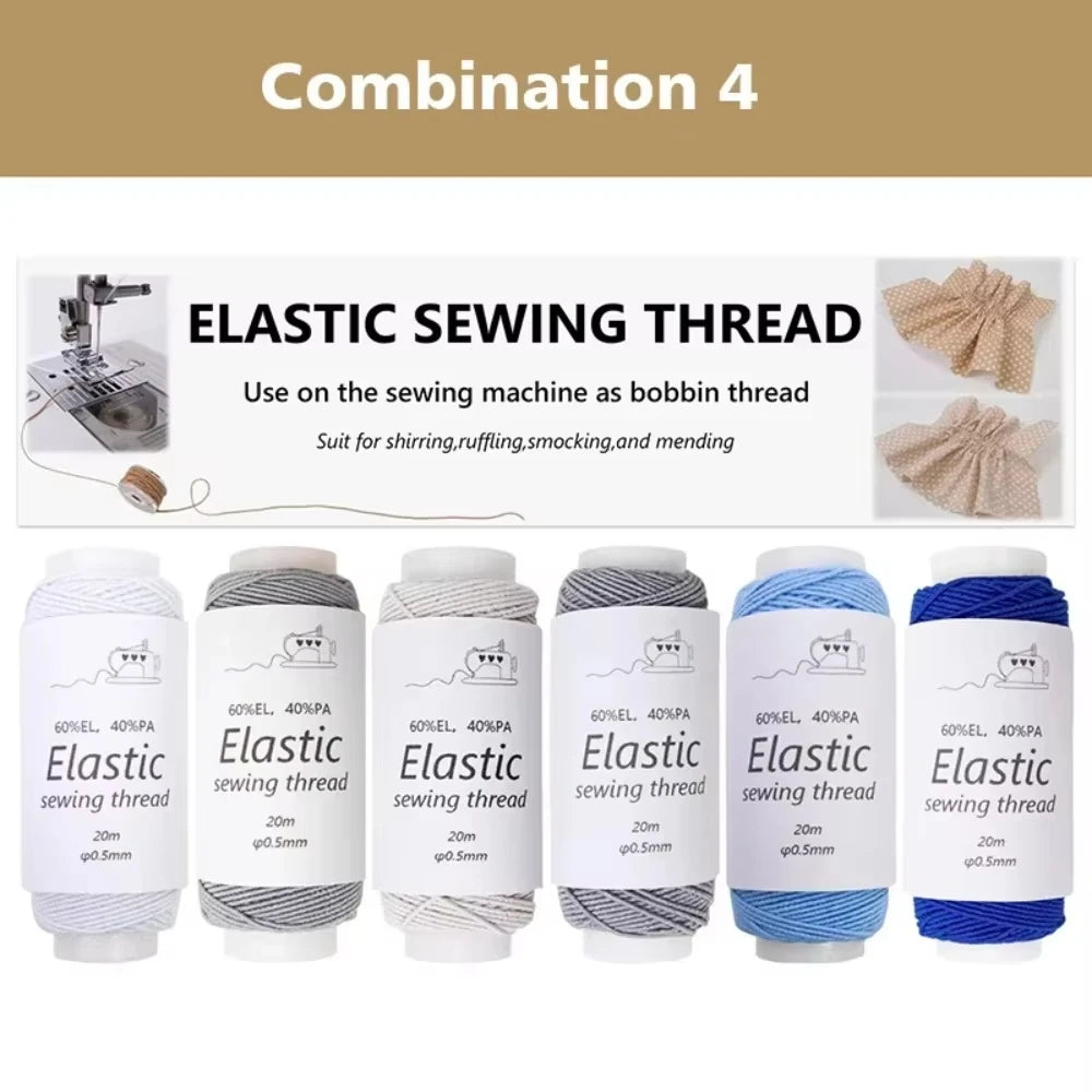 6 pièces/paquet accessoires pour vêtements cordon de perles élastique fort 0.5mm bricolage Machine à coudre fil ligne de bijoux vêtements corde élastique