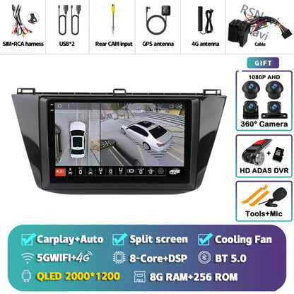 Android 15 Carplay Auto 2K écran autoradio lecteur multimédia pour Volkswagen Tiguan 2 Mk 2016 2017-2019 2 din Autoradio stéréo