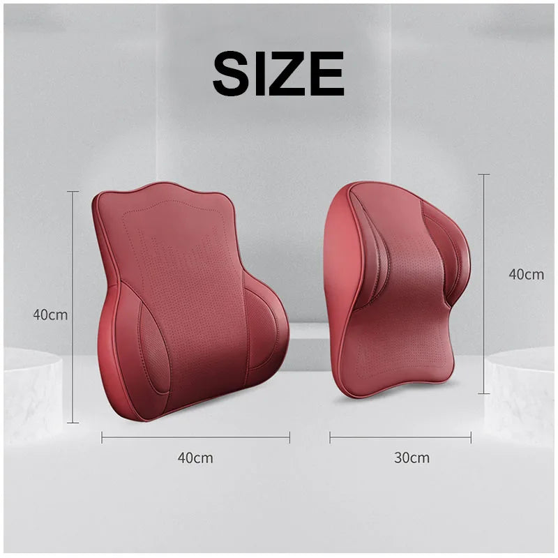 Coussin de nuque et support lombaire en mousse à mémoire de forme pour voiture, soulage le cou et le bas du dos, facile à installer, disponible en plusieurs couleurs