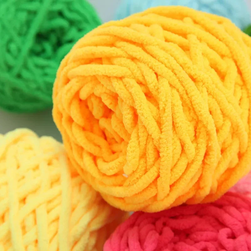Fil à tricoter Chenille 100g/boule, ligne de bande de glace douce, fil de coton, fil de laine pour bricolage, écharpe à tricoter à la main, laine épaisse, vente en gros