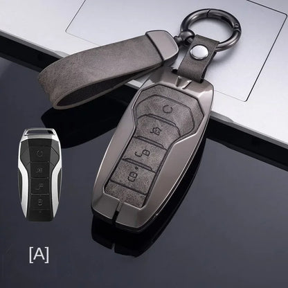 Étui pour clé pour BYD Song Plus Atto 3 Han EV Tang DM Qin joint dauphin cuir métal porte-clés à distance porte-clés accessoires de voiture